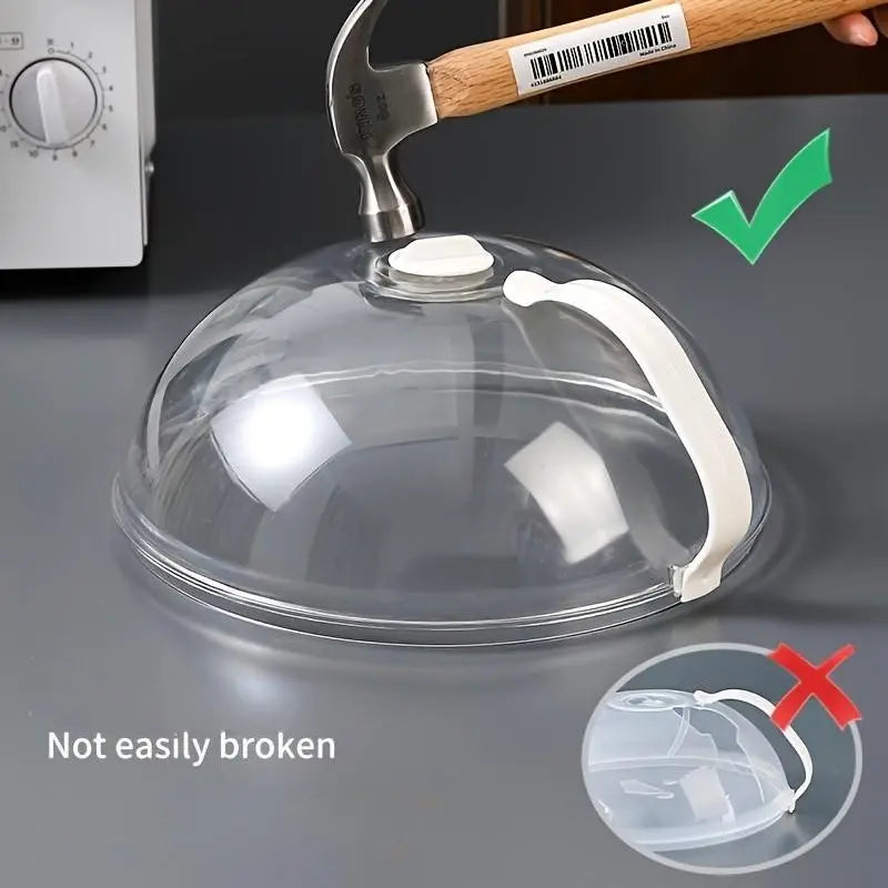 Microwave Splatter Guard, Transparent Food Cover, Reusable Oil-Proof Heat-Resistant Lid, No Battery Needed, Practical Kitchen Cooking Accessory and Gadget, Clear, Cooking Gadgets