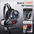 VibeLens Bone Conduction Headphones with 4K POV Camera, Hands-Free POV Video Recording, 6-Axis Image Stabilization, Open-Ear Bluetooth Sports Headset with AI Voice Assistant, Offline Music Playback, IP68 Waterproof for Swimming, Cycling and Travel