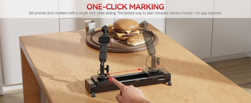 IFOOTAGE Pico Motorized Mini Slider - 15.7 in 2-Axis Dolly Track, Smartphone, Phone Tripod, Pocket Camera Rig, Handheld Stabilizers & Supports, 2.4lb Payload, Compatible with Insta360 iPhone Android DJI Pocket 3/4, Electronics Accessory