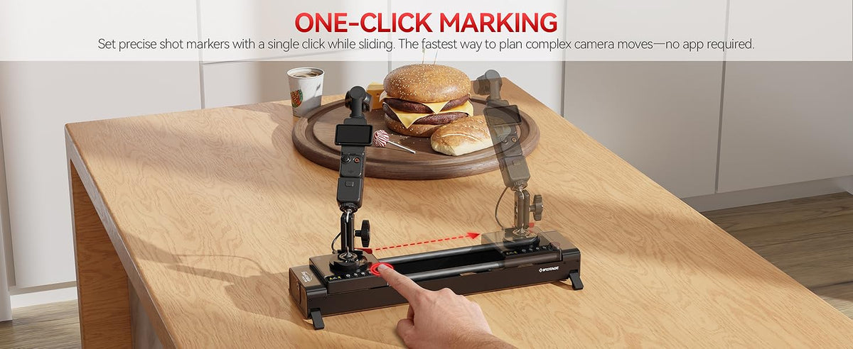 IFOOTAGE Pico Motorized Mini Slider - 15.7 in 2-Axis Dolly Track, Smartphone, Phone Tripod, Pocket Camera Rig, Handheld Stabilizers & Supports, 2.4lb Payload, Compatible with Insta360 iPhone Android DJI Pocket 3/4, Electronics Accessory