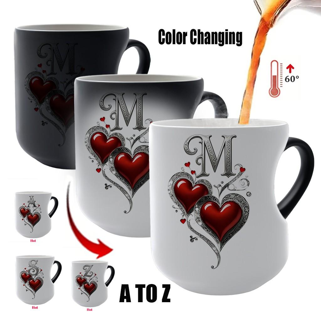 Vintage Shimmering Heart Fun Ceramic Mug, Thermosensitive Magic Color-Changing Beverage Mug, 11oz/330ml, Coffee Cups, Perfect Mother's Day Gift, Ideal for Friends, Lovers & Mothers, Novelty Coffee Mugs #GLOBAL PICKS