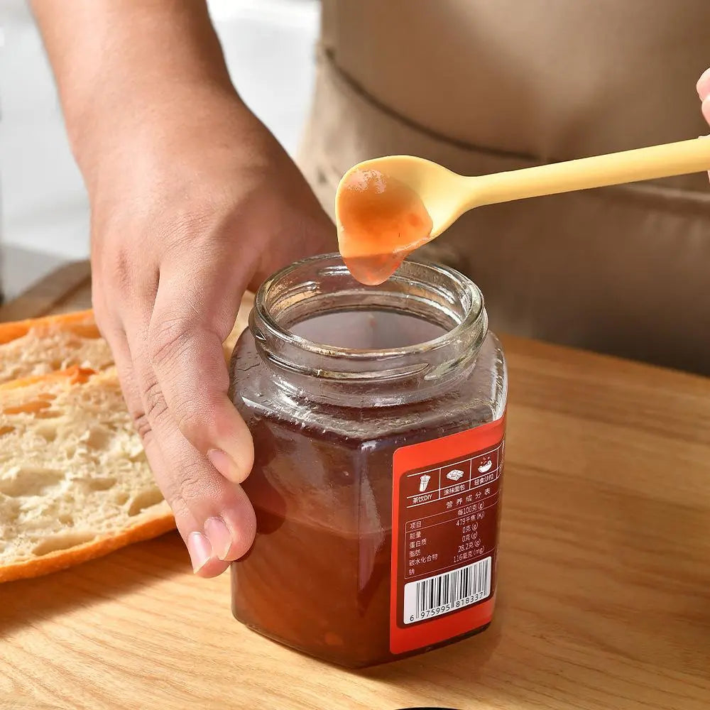 2 in 1 Silicone Jam Spatula, 1 Count Double-ended Jam Scraper, Household Double-ended Mixing Stick, Kitchen Baking Tool, Kitchen Accessories, Baking Utensils Supplies, Bakeware, Home Baking Supplies