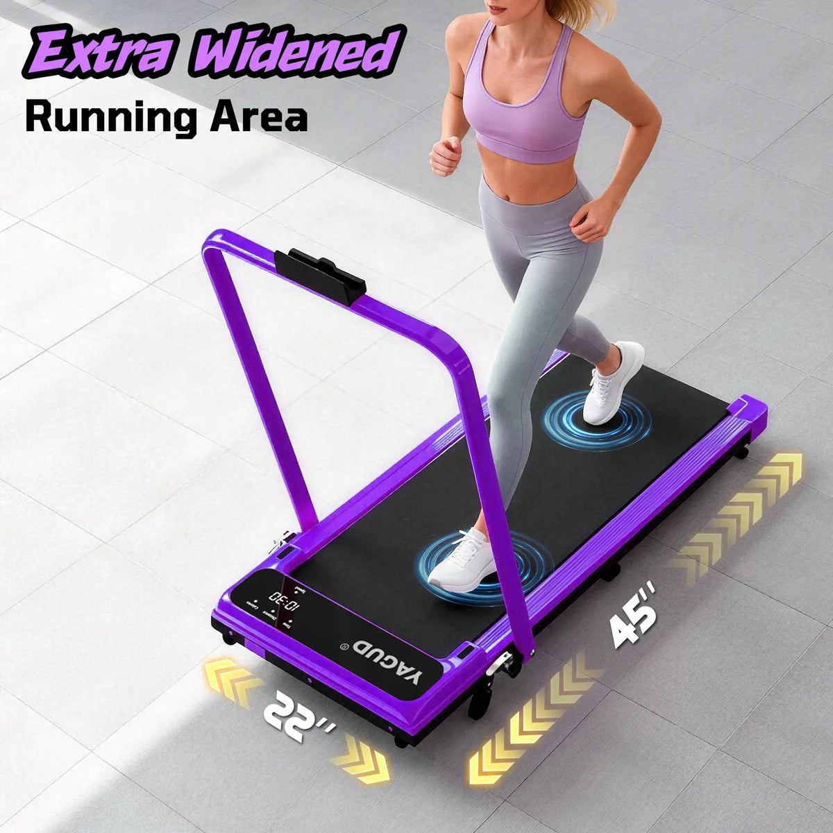 【Upgrade Version】 YAGUD Folding Treadmill with Adjustable Incline, Low-Noise Motor, 265lbs Weight Capacity, Remote Control & Wheels for Easy mobility – Comes with Free Resistance Bands and Dual Shock-Absorption System SpringStatements