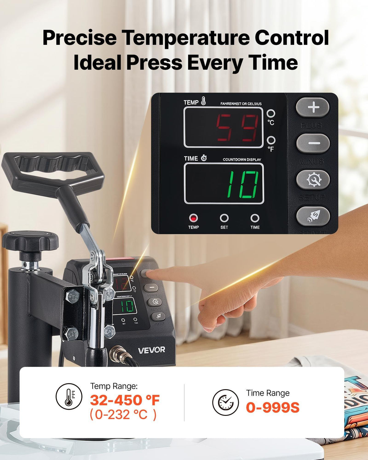 VEVOR 5-in-1 Combo Heat Press Machine, 12x15in Sublimation Press, Fast & Even Heating, Digital Control, Precise Temp & Time Settings, Multi-Function Tool Kit for T-Shirts, Mugs, Caps