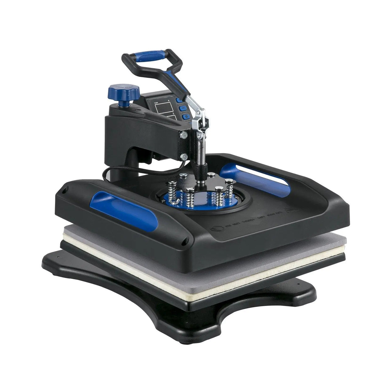 【Fallpicks】VEVOR Multifunction Digital Display Heat Press DIY Kit, 15x15 in Large Surface, 360° Rotatable Swing Away, Dual-Tube 5℃ Even Heating, Silicone Buttons Comfy, Blue Home Iron Appliance for T-Shirts, Caps, Mugs