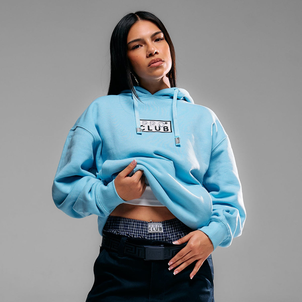 PRO CLUB Classic Embroidered Box Logo Hoody - Mens