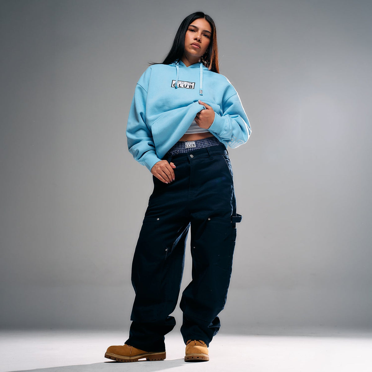 PRO CLUB Classic Embroidered Box Logo Hoody - Mens