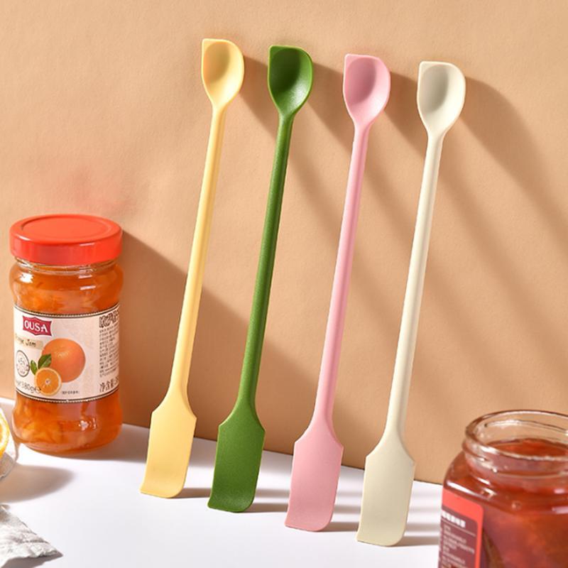 2 in 1 Silicone Jam Spatula, 1 Count Double-ended Jam Scraper, Household Double-ended Mixing Stick, Kitchen Baking Tool, Kitchen Accessories, Baking Utensils Supplies, Bakeware, Home Baking Supplies