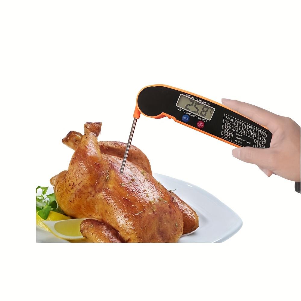 1pc WEBBQ Digital Meat Thermometer, Fast-Reading ABS Food Temperature Gauge with Hold Function, Single-Use, for Grilling BBQ, Kitchen Cooking, Adult - AAA Battery Operated (Batteries Not Included), Food Temperature Probe, Kitchen Gadgets
