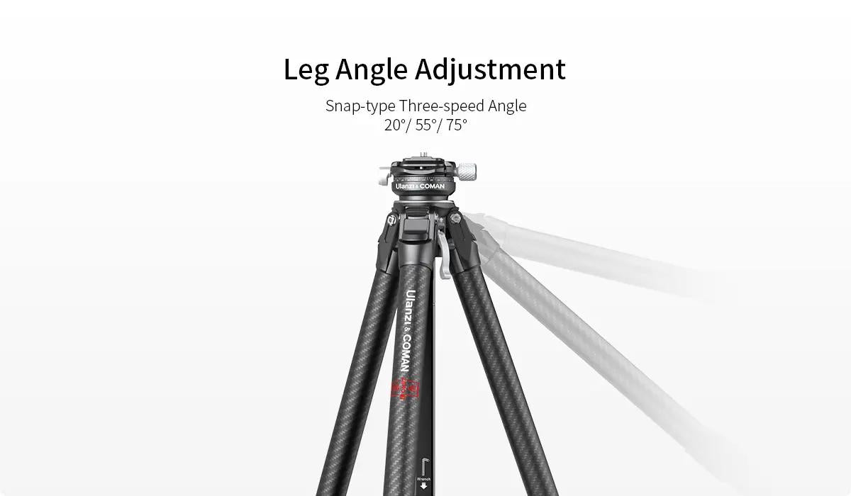 Ulanzi 3028 Lightweight Carbon Fiber Foldable Combo Tripod-Monopod with Arca Swiss, 0 Y Compatibility for Standing Photography (Cameras, Phones)