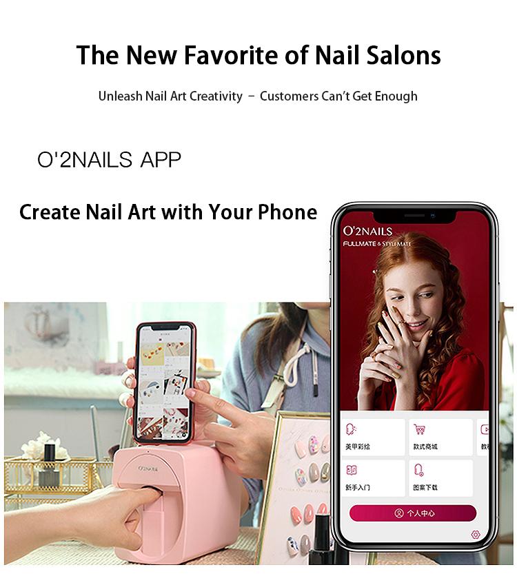 O2Nails 3D Robot Nail Printer - Smart Digital Art Tool for Kids & Salons, 2400 dpi, Long-Lasting Gel & Acrylic, Lightweight Portable Nail Care Device