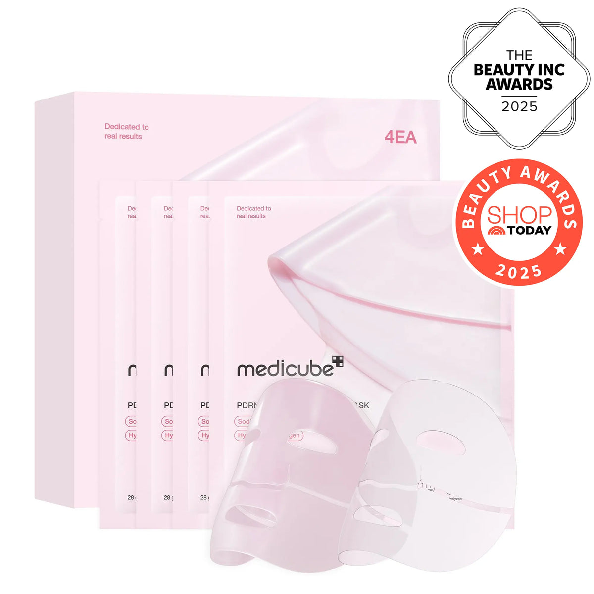 [medicube] PDRN Pink Collagen Gel Mask 4 Sheets Salmon DNA Color Changing Pink Glow Collagen Facial Mask Korean Skincare