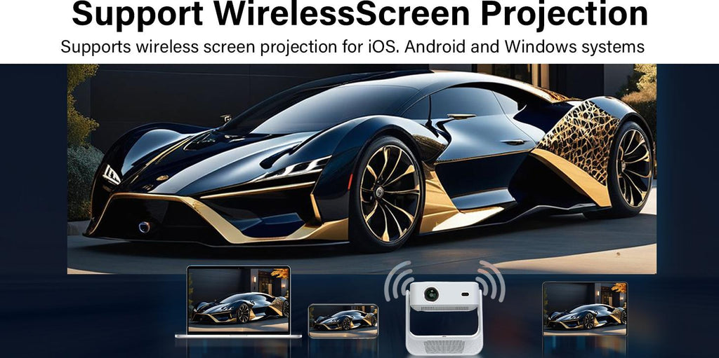 A2pro 8-inch Touch Screen Projector - Native 1080P, 4K Supported, Auto Focus & Correction, Dolby Audio, Wi-Fi 6, Bluetooth Connection, 180° Rotatable, Home Projector for Games, Movies, Gifts