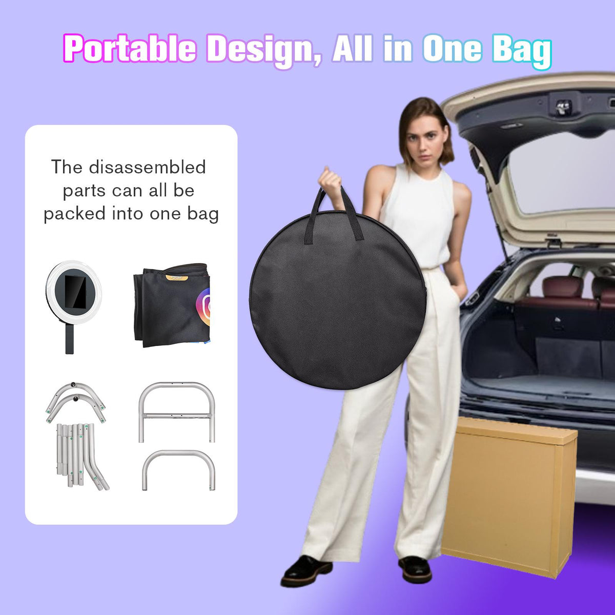 MWE Portable Photo Booth Compatible with Any Ipad, for Ipad Photo Booth Shell Stand Photo Booth Software for Party and Wedding