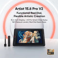 XPPen Artist 15.6 Pro V2 15.4-in Digital Drawing & Writing Tablet with X3 Pro Stylus (16384 Pressure Levels, 60° Tilt), Red Dial, Full-Lamination, Anti-Glare Film, Adjustable Stand, 3-in-1 Cable for PC, Mac, Linux, Android Devices (Port, Chip Incl...