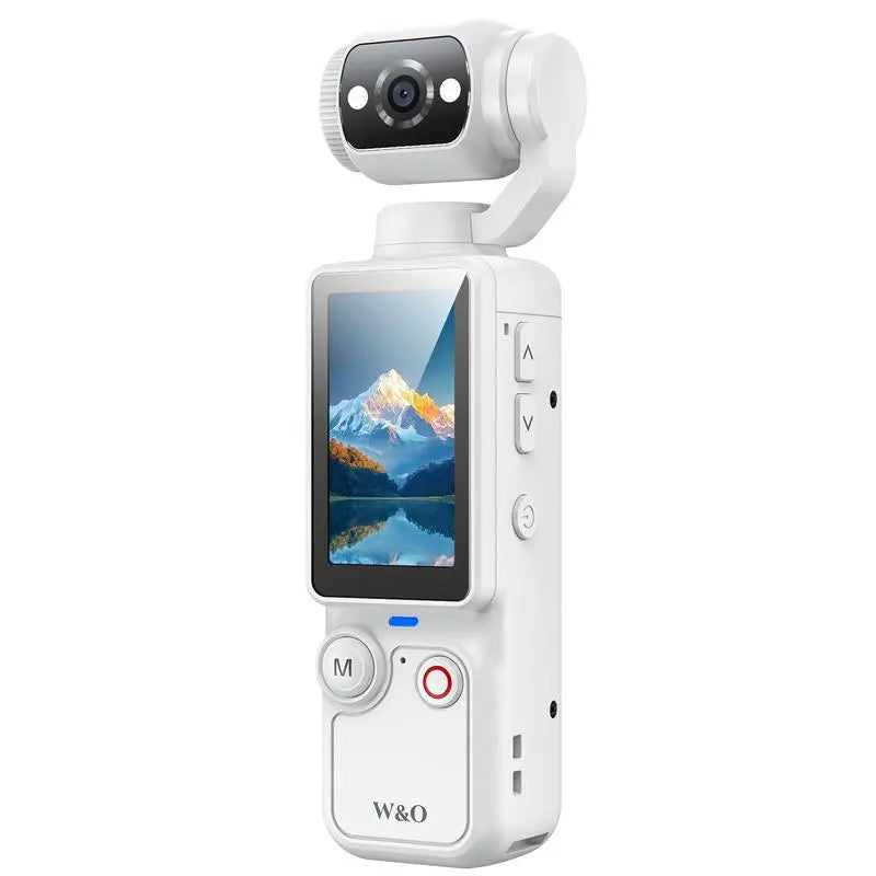 Portable 2k Ultra HD Video Recorder, 180° Rotating Lens, Handheld Stabilizer, USB Rechargeable, Vlogging Camera, Travel & Daily Life Recording