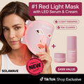 FDA-Cleared LED Face Mask with Red Light Therapy – Infrared & Amber Light, LightBoost Eye Cream + Face & Neck Serum Set