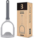 Heavy Duty Silicone Blade Potato Masher for Nonstick Cookwares, Professional Manual Kitchen Utensil for Mashing Beans, Vegetables, Avocados