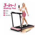 TKW 3-in-1 Vibration Walking pad，Adjustable Incline Treadmill,quiet treadmill，home relaxationwith Remote Control & Wheels for Easy mobility, LED Display，gym machine，Space-Saving & Portable Design