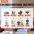 【Fallpicks】VEVOR Heat Press, 15x15in Swing Away 5 in 1 Heat Press Machine, Digital Control Multifunctional Device, Quick Heating with Safety Features, Ideal for T-shirts, Hats, Caps, Mugs, Plates