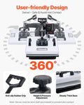【Fallpicks】VEVOR Heat Press Machine, 15 x 15 in, 360° Swing Away, 1200W Double Tube Fast and Even Heating, Digital Precise Control, Sublimation Press Machine for T-Shirts, Hats, Caps