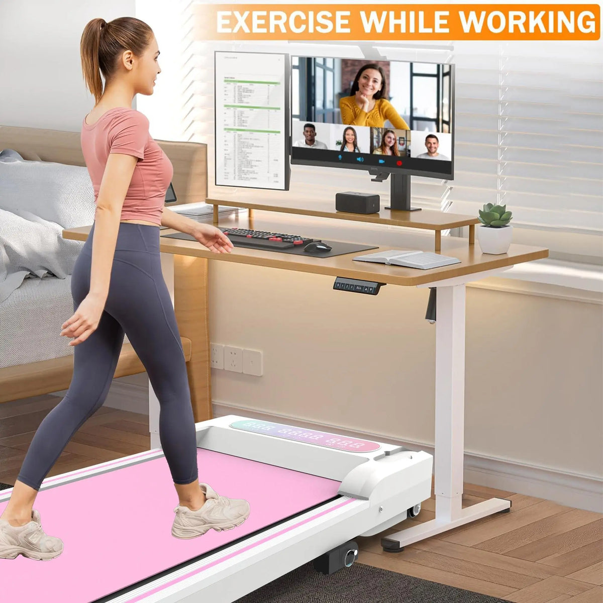 【SAVEYOUR】2-in-1 Folding Under Desk Treadmill Walking Pad, Portable Workout Equipment with Handle, Remote Control & LED Display, Home Gym Equipment for Cardio at Home, Walking/Jogging to Get Your Steps In Home Exercise Equipment Home Fitness Equip...