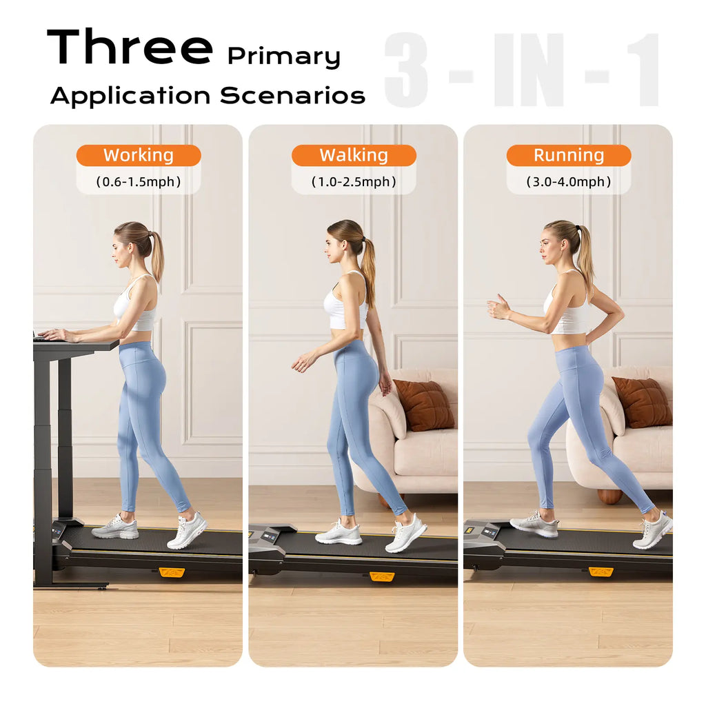 BESTGOD 3-in-1 Portable Folding Treadmill with Handrail, 5% Incline, 330lb Capacity, Silent Shock-Absorbing Walking Pad, Home Fitness Equipment, LED Display, Remote Control, Safety Clip, Office Walk Mode, T1 Classic Gift Choice, Treadmills for Home