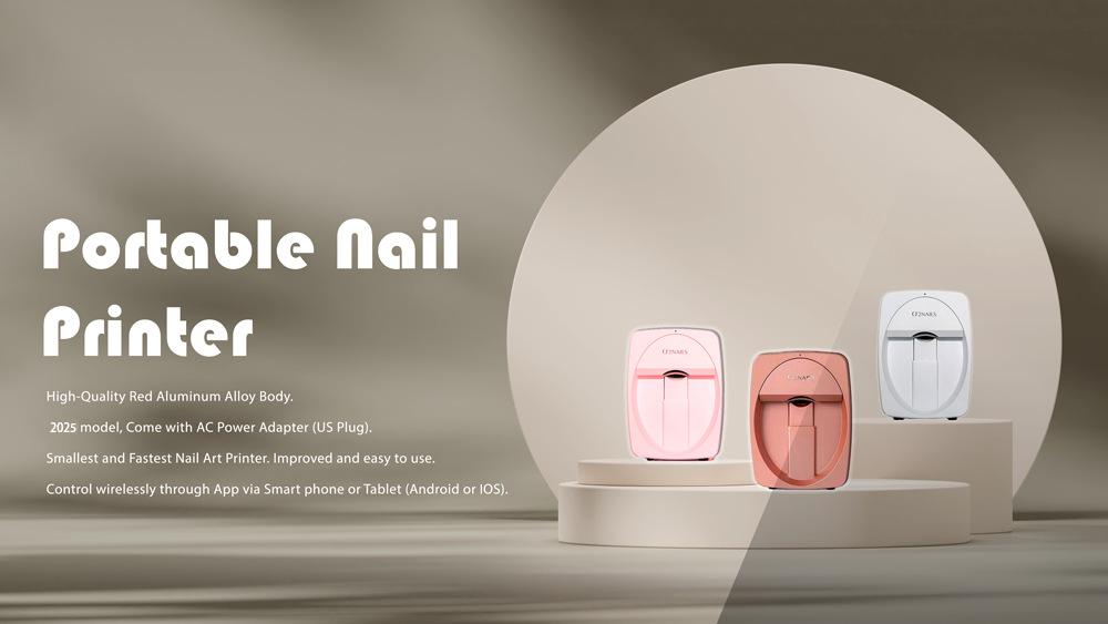 O2Nails 3D Robot Nail Printer - Smart Digital Art Tool for Kids & Salons, 2400 dpi, Long-Lasting Gel & Acrylic, Lightweight Portable Nail Care Device
