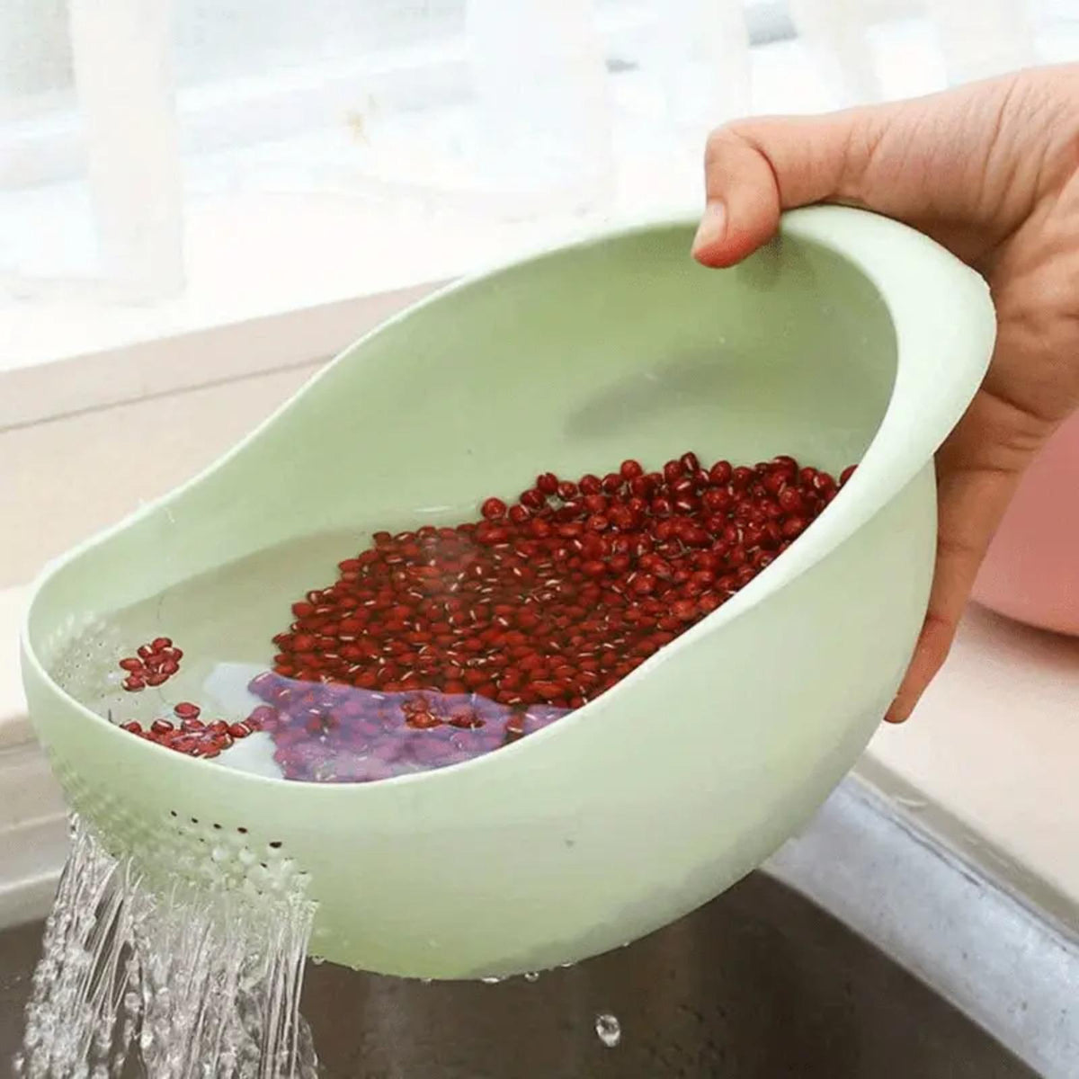 1Pcs/2Pcs Mini Multi-Functional Kitchen Drain Basket Basin, Versatile Small Colander Strainer For Washing Rice, Fruits And Vegetables, Practical Household Food Prep Kitchen Accessory
