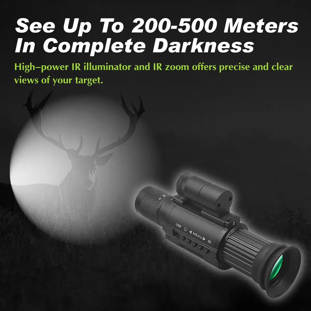 Digital Night Vision Monocular Telescope - Handheld Single Unit with Night Vision Technology, 3X Zoom Lens, Fixed Focus, 850nm IR Fixed, Digital View for Clarity, Outdoor Hunting Camping Gear