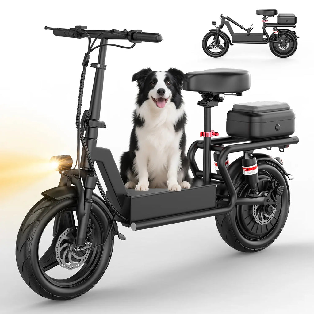 Adult Electric Scooter - Outdoor Stuff for Adults, 1200W Peak Motor, 48V 20Ah Battery, 20-40 Mi Range, 25MPH Top Speed, Foldable with Seat, Rear Box/Basket for Pets & Cargo, Dual Suspension for Commuting