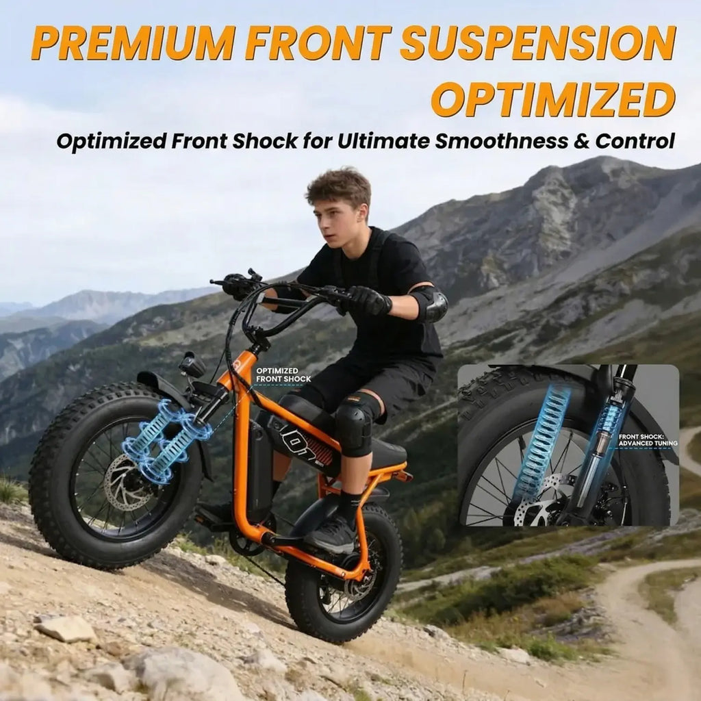 ESKUTE V101 Moped Style Fat Tire Electric Bike for Adults Youth, 1500W All-Terrain E-Bike, 28MPH, 48V 13Ah Removable Battery, Up to 60-Mi Range (PAS 1), 330lbs Capacity, NFC Unlock, Back to School Haul Birthday Graduation Cool Outdoor Stuff