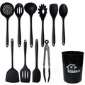 11-Piece Silicone Kitchen Utensil Set, Heat-Resistant Non-Stick Kitchen Utensils, Cooking Utensils, Tools and Gadgets, Long Handle, Camping Gear