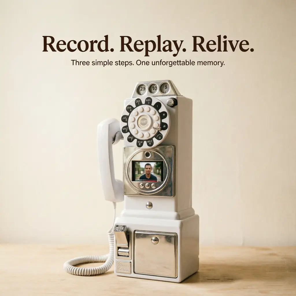 Retro Upright Phone Multifunction HD Recorder - 1080P HD, 32GB Customizable Storage, 5000mAh Rechargeable Battery, Photo-Video Dual Function, Instant Video Playback, Real-Time Memory Check, Ideal for Weddings, Birthdays, Parties
