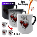 Vintage Shimmering Heart Fun Ceramic Mug, Thermosensitive Magic Color-Changing Beverage Mug, 11oz/330ml, Coffee Cups, Perfect Mother's Day Gift, Ideal for Friends, Lovers & Mothers, Novelty Coffee Mugs #GLOBAL PICKS