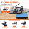 VEVOR 5-in-1 15x15 in Swing Away Heat Press Machine, 360° Swing Away Design, Dual LCD Digital Control, Adjustable Spring Plate, 2 Layers Thermal Insulation, Sublimation for T-Shirts & Letter Application, Household Iron Appliance, Tool Upgrade