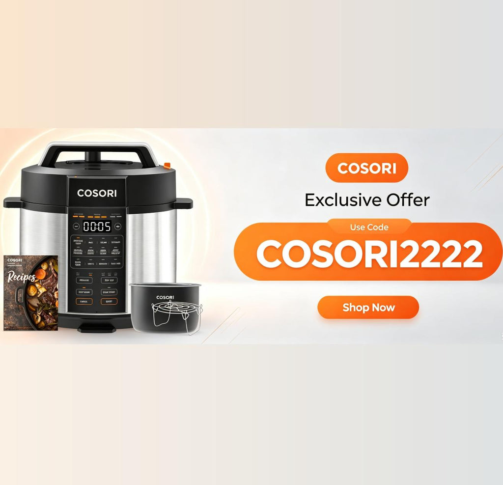 [live]COSORI 6-Qt Electric Aluminum Pressure Cooker - 9-in-1 Multifunction Appliance for 1-Pot Meals, Rice, Sauté, Sous Vide, Sterilizer, 1100W, Stainless Steel, Recipe Book, SohoChic Kitchen Appliances