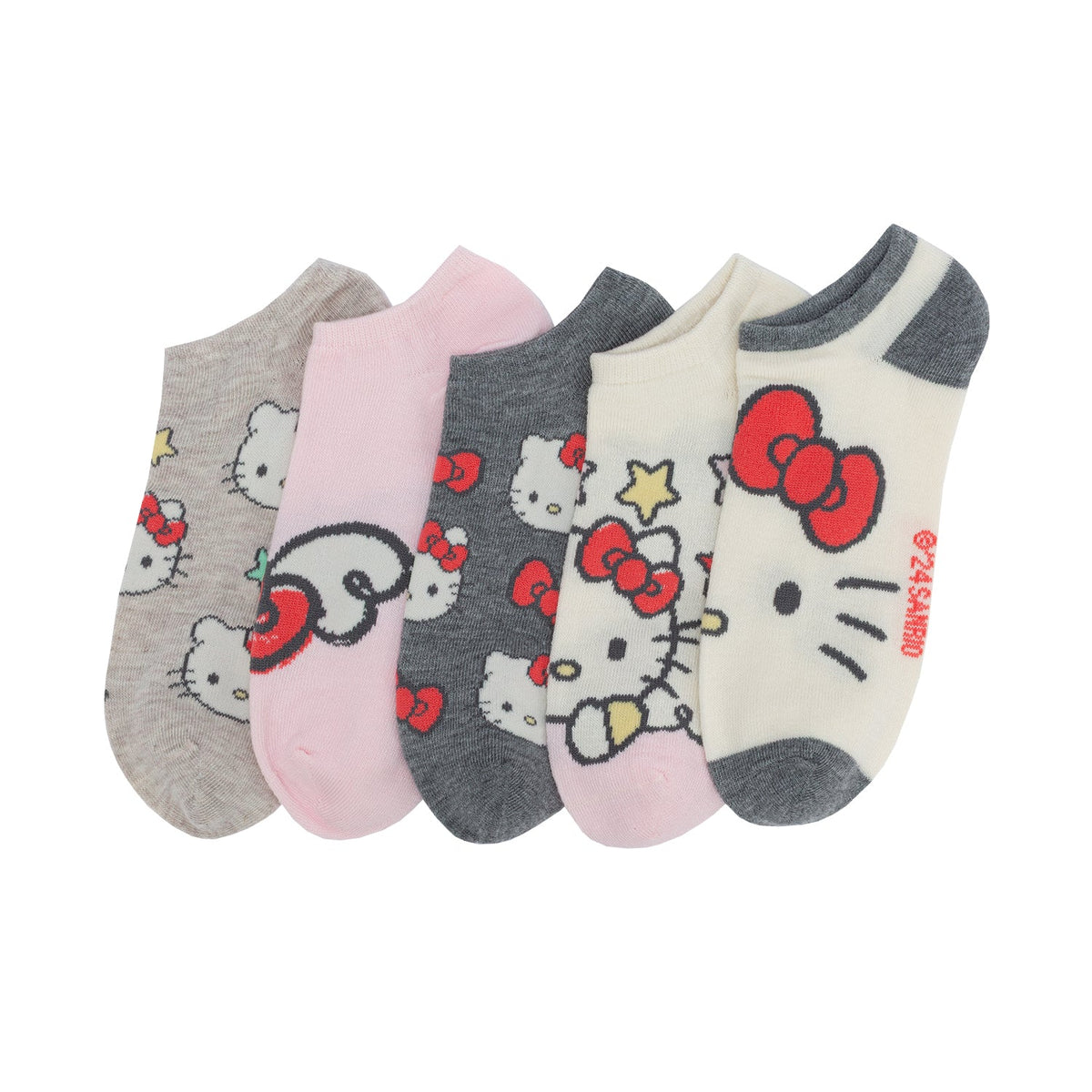 CHARACTER 5 Pack Hello Kitty No Show - Adult