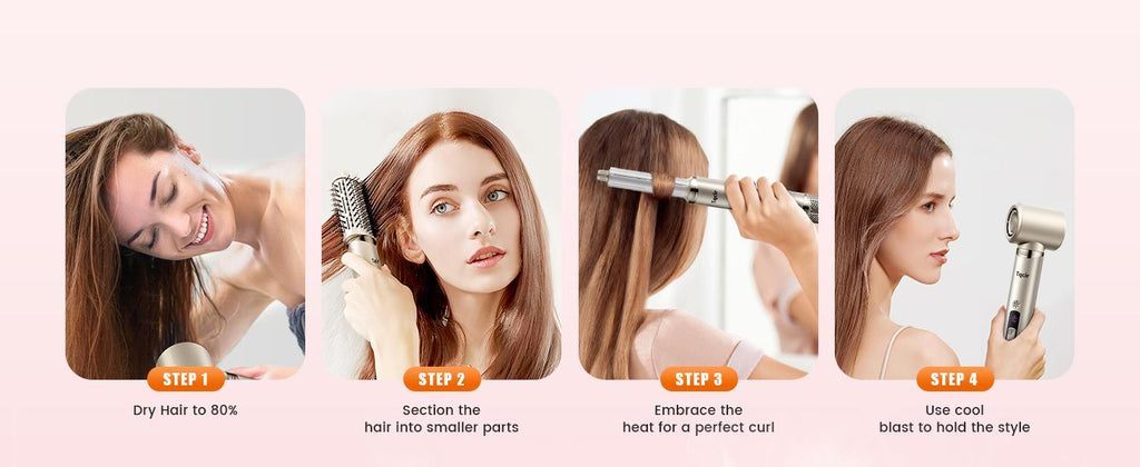 Tqcir 8-in-1 Salon Hair Styler Kit - 1300W Negative Ion Dryer, Thermal Brush for Straightening Curly Hair, Frizz Control, Volumizing, Fast Drying, No Damage, Overheat Protection, Noise Reduction, Curl Routine Essential, Ideal Gift