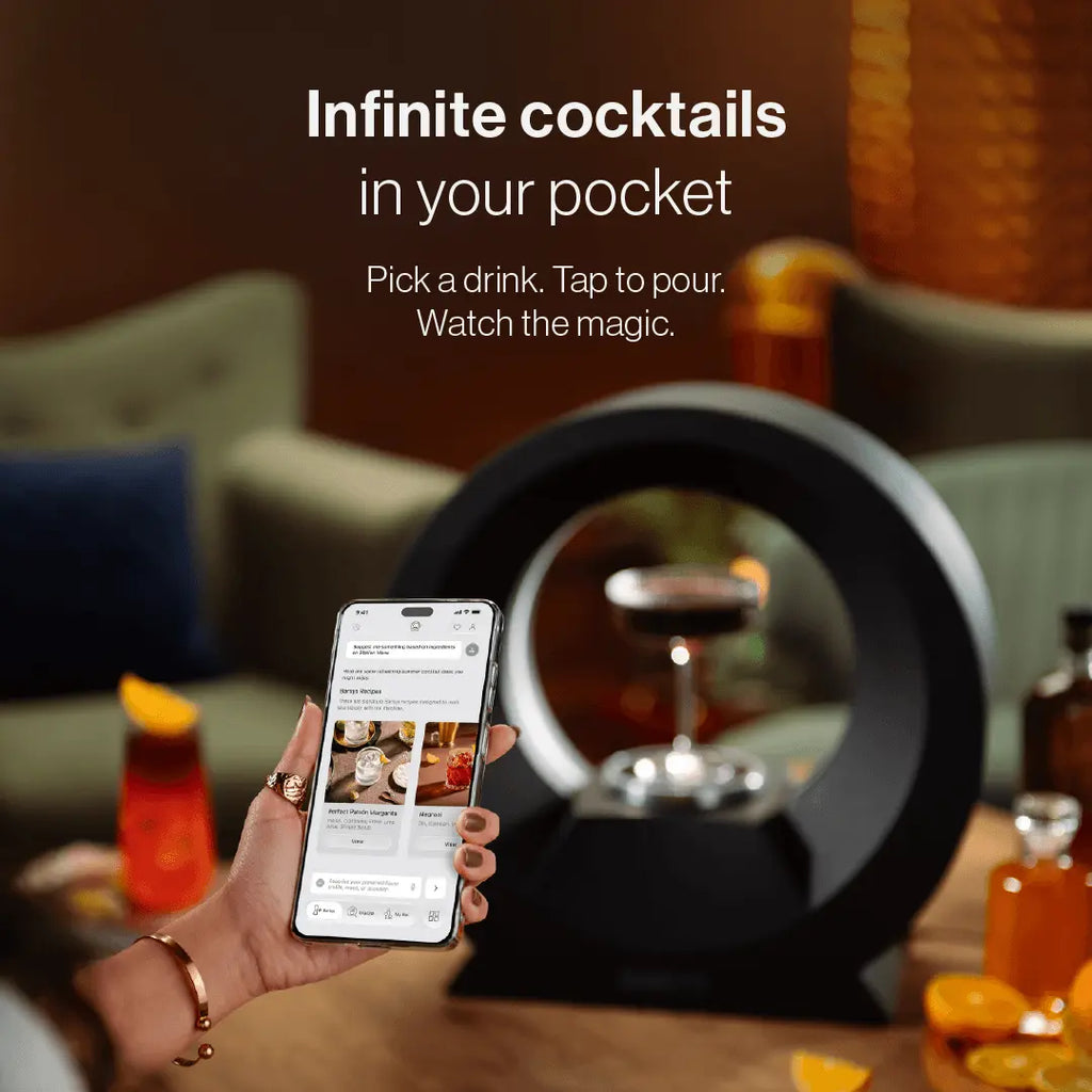Home Bar Cocktail Drink Mixer, Margarita Cocktail Maker Machine, Cocktail and Mocktail Drink Maker, Easy to Use, App-Enabled Personalized Drinks - Barsys 360 Cocktail Mixer (Black)