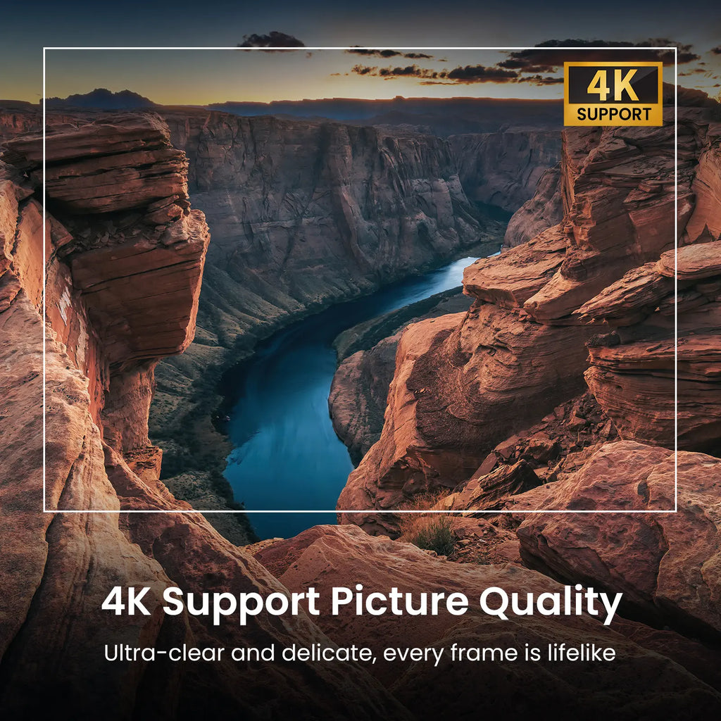 HAPPRUN Mini Projector GTV – Portable 1080P Supported 4K-Compatible Home Theater Projector with Bluetooth 5.1, Screen Mirroring, Ideal for Bedroom, Camping, Kids Videos, Works with iPhone, Android, HDMI, USB, and TV Sticks