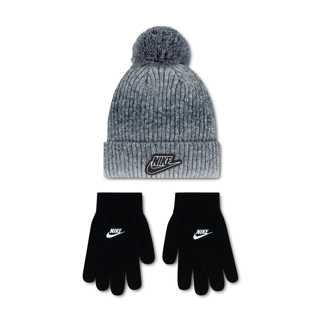 NIKE Youth Gradient Pom Beanie & Glove Set