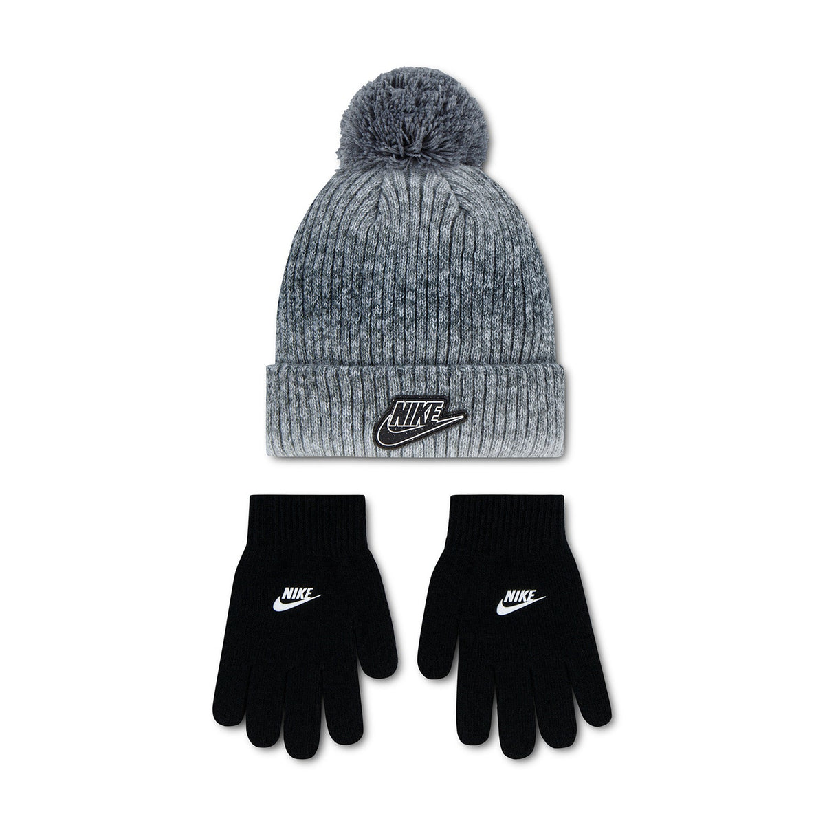 NIKE Youth Gradient Pom Beanie & Glove Set