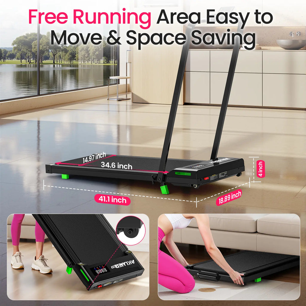 Backtoschool Akluer Walking Pad,Foldable Handle Bar, large-area rubber running belt,Top speed reaches 4MPH ,Remote Control for Remote Adjustment