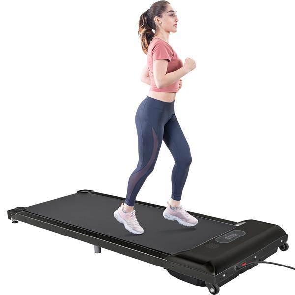 ROCKRAF 2 in 1 Electric Treadmill 2.5HP，Black,flat treadmill, Under Desk, foldable ultra-thin silent multi-functional indoor small, Remote Control, Display, Walking Jogging Running Machine Fitness Equipment for Home Gym Office