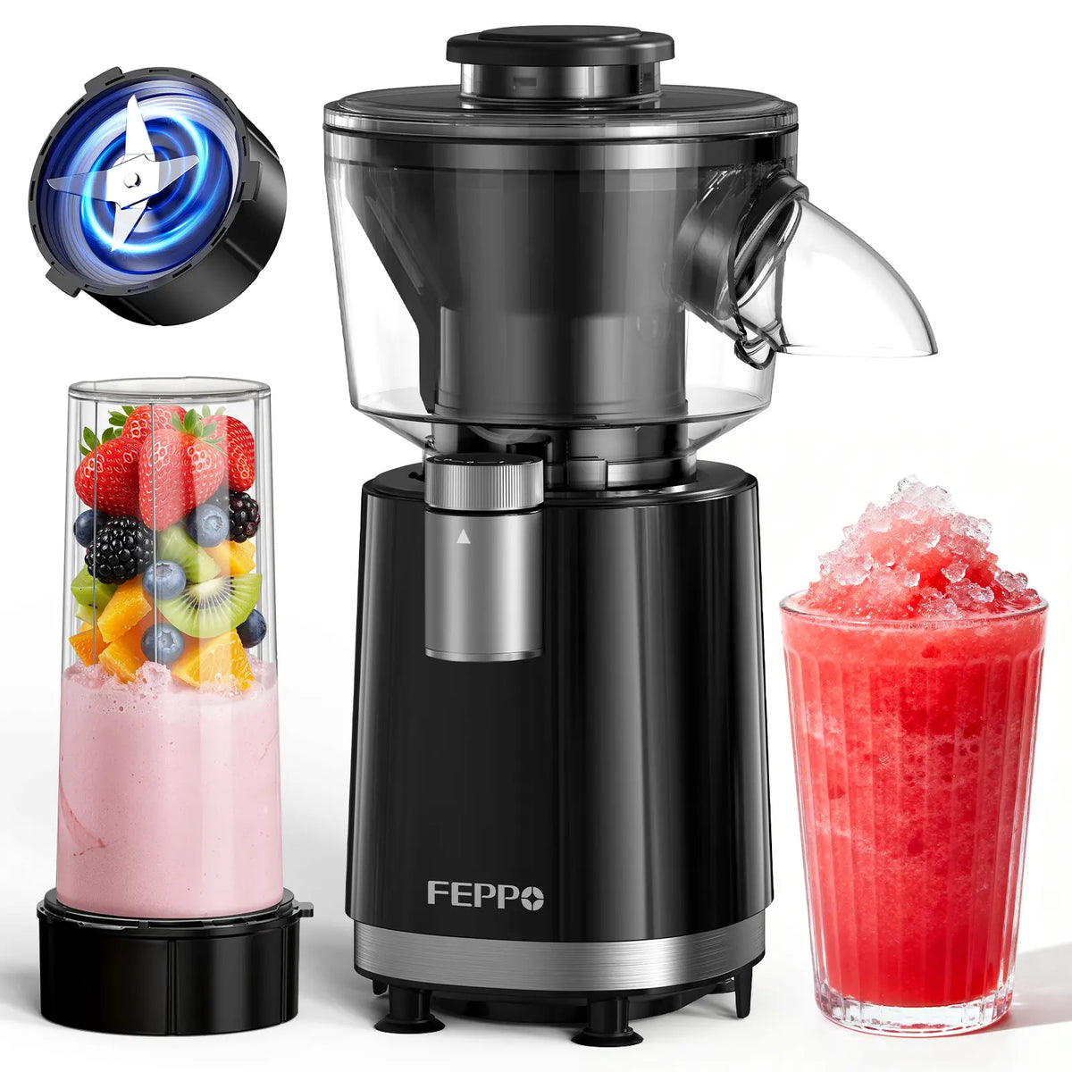 Clearance Sale FEPPO Snow Cone Machine & Smoothie Blender 2 in 1, 700W Powerful Shaved Ice Machine Slushine Machine, Healthy Frozen Drink Maker with Stainless Steel Blade & Smoothie Recipe,for Home Kitchen Party,back to school,back to school haul,...