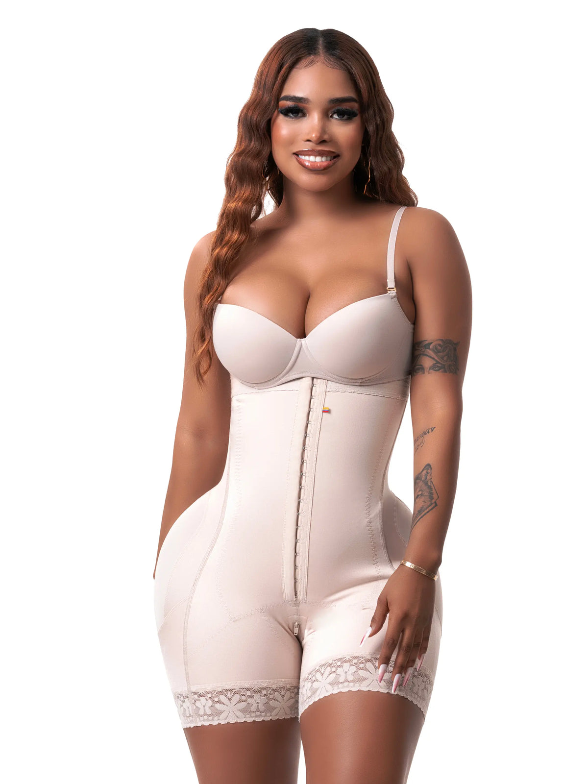Stage 3 Strapless Colombian Faja | Powernet Waist Sculpting + Posture Rods | Hourglass Bodyshaper | High Compression Short Cut | Anti-Roll Fit | 3 Hook Levels | Snatched Body