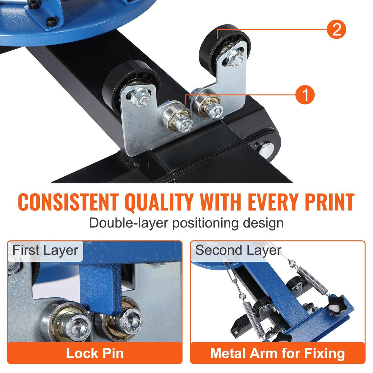 【toolupgrade】VEVOR Screen Printing Machine, 4 Color 4 Station 360 Rotable Silk Screen Printing Press, 21.2x17.7in Screen Printing Press, Double-layer Positioning Pallet for T-shirt DIY Printing
