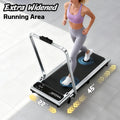 YAGUD Folding Treadmill with Colorful Handrails, Upgraded Low-Noise Motor, 265lbs Capacity, Dual Shock Absorption, Remote & Transport Wheels, Bonus Resistance Bands SpringStatements