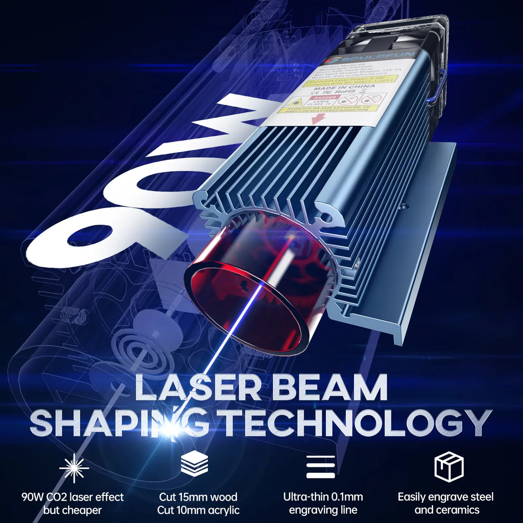S9 5.5W Laser Engraver, 0.06mm High-Precision Laser Engraving Equipment, Supports 15mm Wood/10mm Acrylic Cutting, Suitable for Laser Engraving on Wood, Metal, Acrylic, and Leather